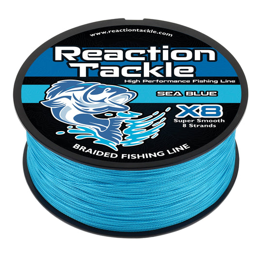 Reaction Tackle X8 Braided Fishing Line - Sea Blue 8 Strand - Angler's Pro Tackle & Outdoors