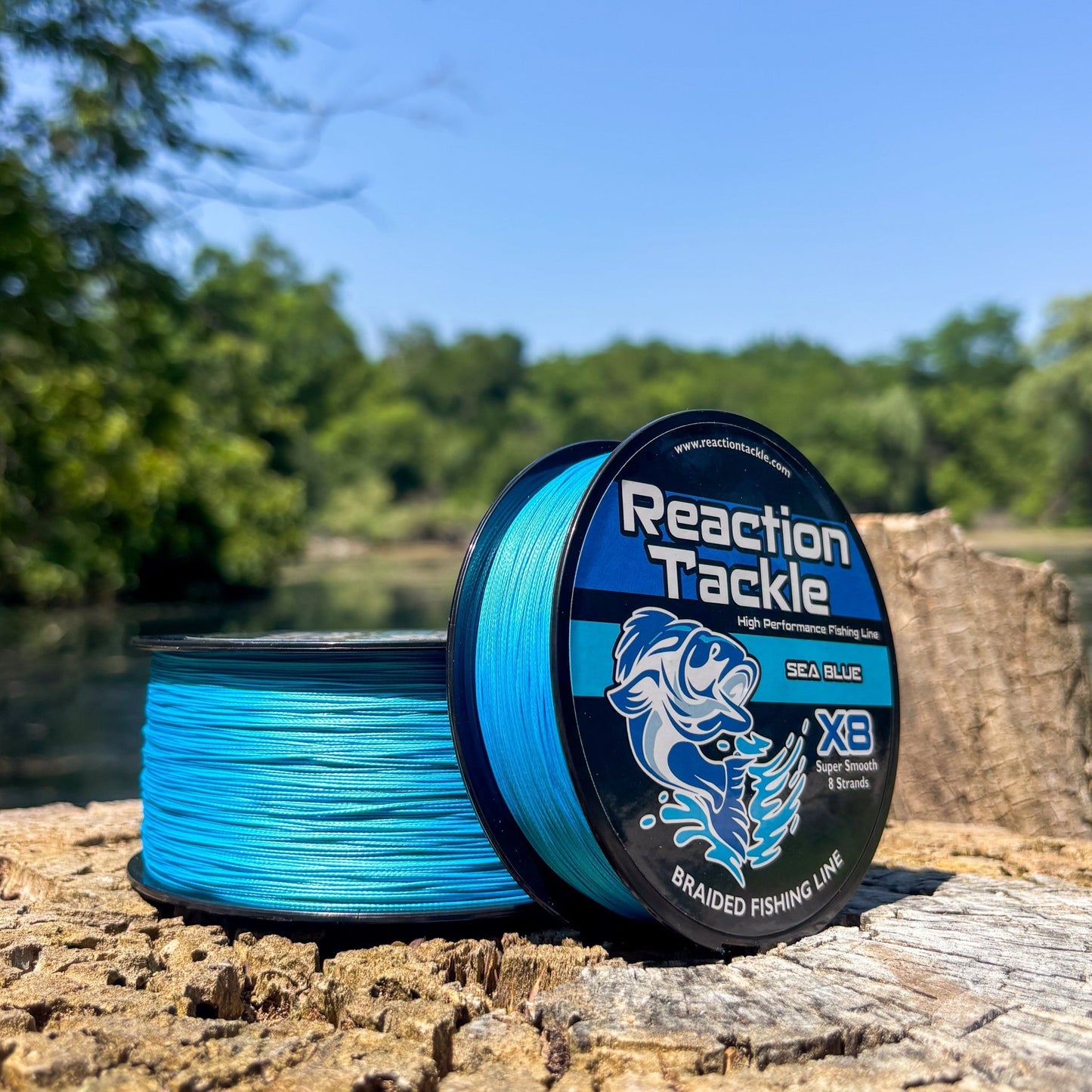 Reaction Tackle X8 Braided Fishing Line - Sea Blue 8 Strand - Angler's Pro Tackle & Outdoors