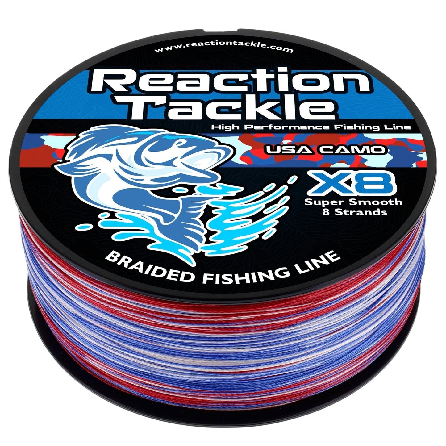 Reaction Tackle X8 Braided Fishing Line - USA Camo 8 Strand - Angler's Pro Tackle & Outdoors