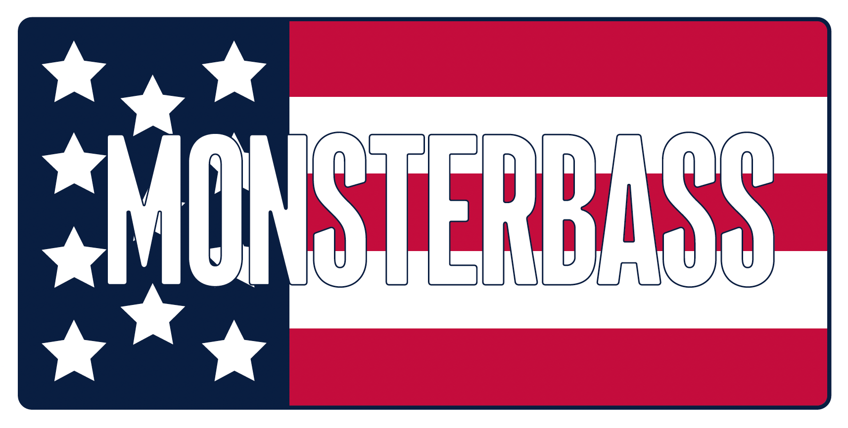 Red, White & MONSTERBASS Sticker - Angler's Pro Tackle & Outdoors