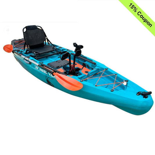ReelYaks 10.8ft Rapido Modular Fin Drive Pedal Fishing Kayak | 440lbs Capacity | 2 Piece - Angler's Pro Tackle & Outdoors
