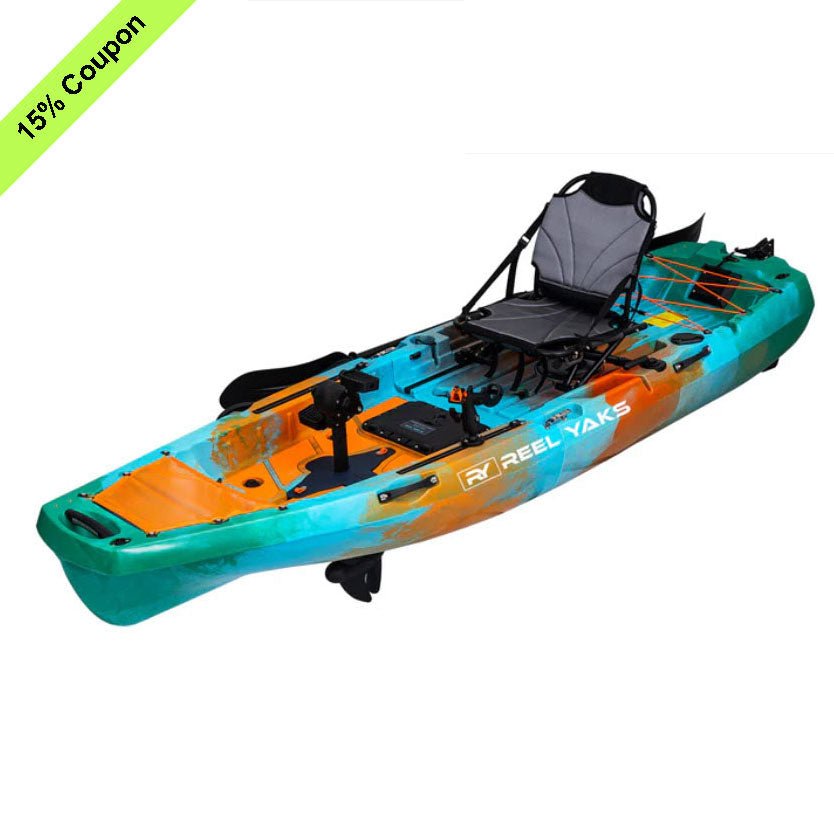 ReelYaks 10ft Radar Modular Propeller Drive Pedal Fishing Kayak | 430lbs Capacity | 2 Piece - Angler's Pro Tackle & Outdoors