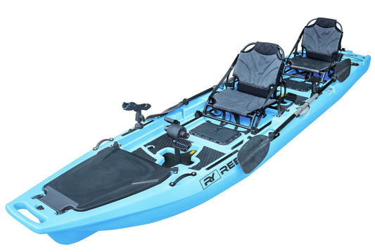 ReelYaks 13.8ft Rocket Propeller Drive Tandem & Solo Modular Fishing Kayak | Propeller Drive | 550lbs Capacity | 3 Piece - Angler's Pro Tackle & Outdoors