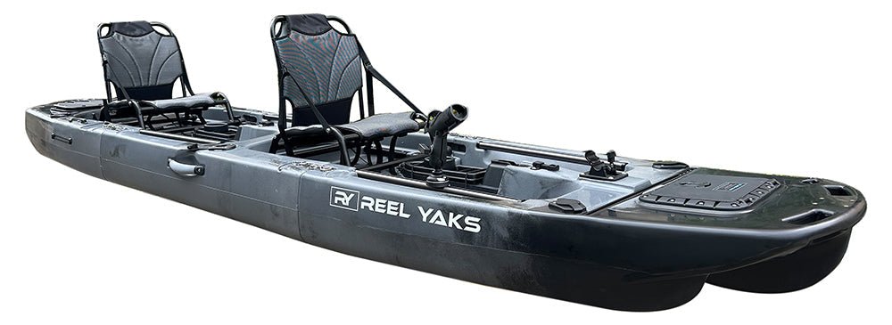 ReelYaks - 14ft Raider Tandem & Solo Modular Propeller Drive Pedal Fishing Kayak | 530lbs Capacity | 3 Piece - Angler's Pro Tackle & Outdoors