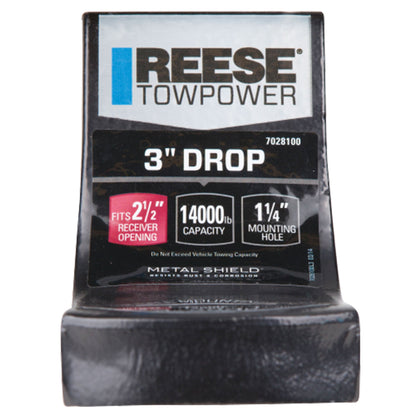 REESE Trailer Hitch Ball Mount, Fits 2.5" Receiver, 3" Drop, 14000 lbs, Black - Angler's Pro Tackle & Outdoors