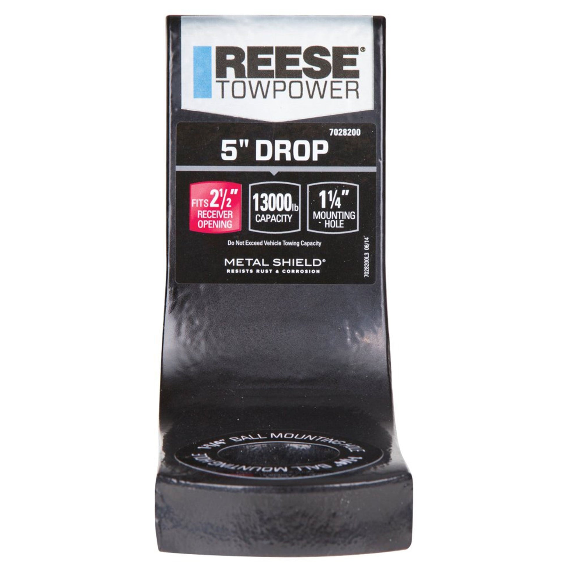 REESE Trailer Hitch Ball Mount, Fits 2.5" Receiver, 5" Drop, 13,000 lbs, Black - Angler's Pro Tackle & Outdoors