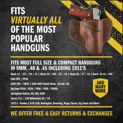 Relentless Tactical Comfort Carry Leather OWB Holster | Made in USA | Lifetime Warranty - Angler's Pro Tackle & Outdoors