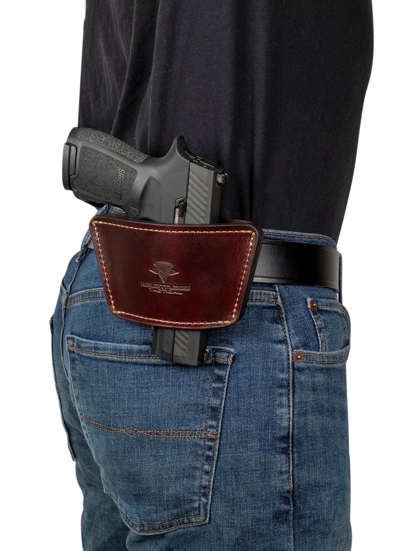 Relentless Tactical Dual Threat IWB / OWB Universal Belt Slide Holster | Made in USA | Ambidextrous Leather Holster - Angler's Pro Tackle & Outdoors