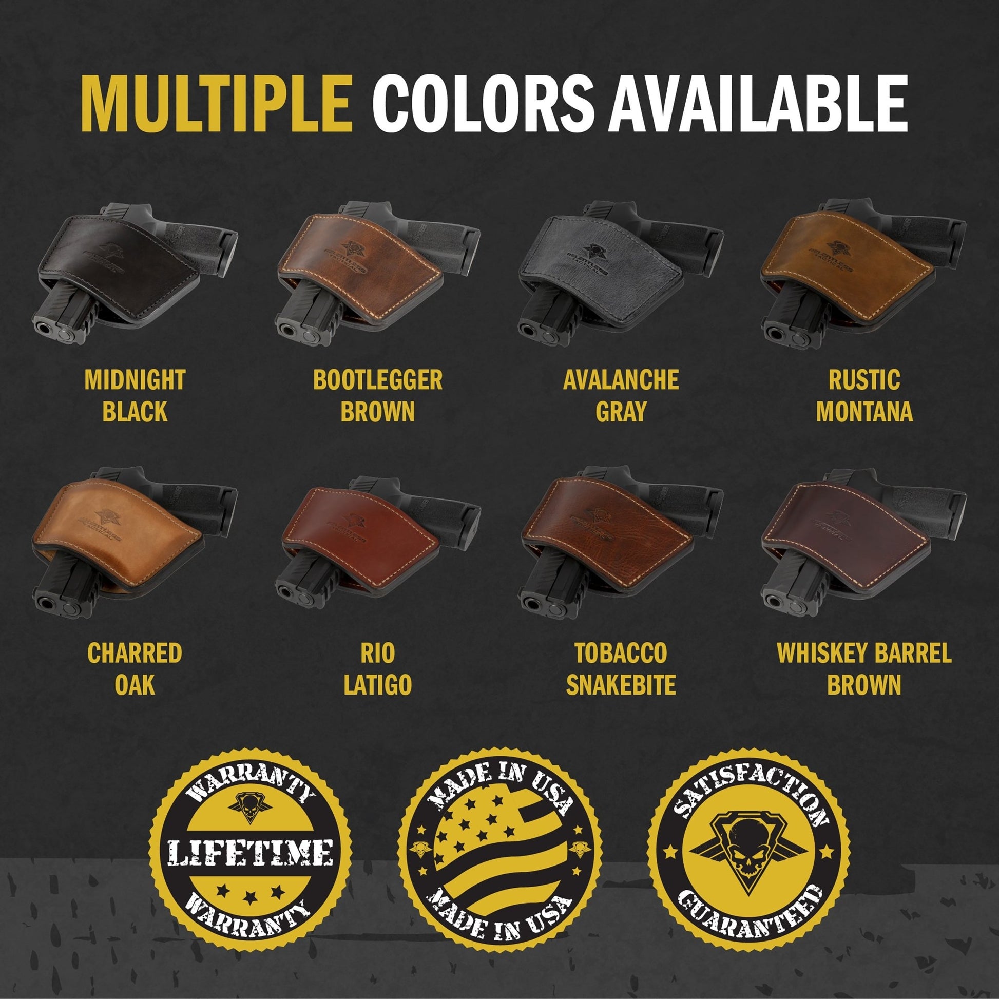 Relentless Tactical Dual Threat IWB / OWB Universal Belt Slide Holster | Made in USA | Ambidextrous Leather Holster - Angler's Pro Tackle & Outdoors