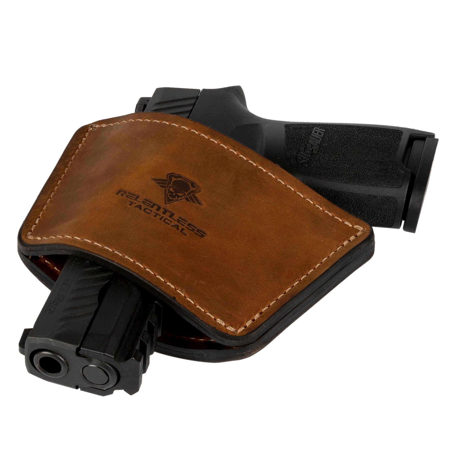 Relentless Tactical Dual Threat IWB / OWB Universal Belt Slide Holster | Made in USA | Ambidextrous Leather Holster - Angler's Pro Tackle & Outdoors