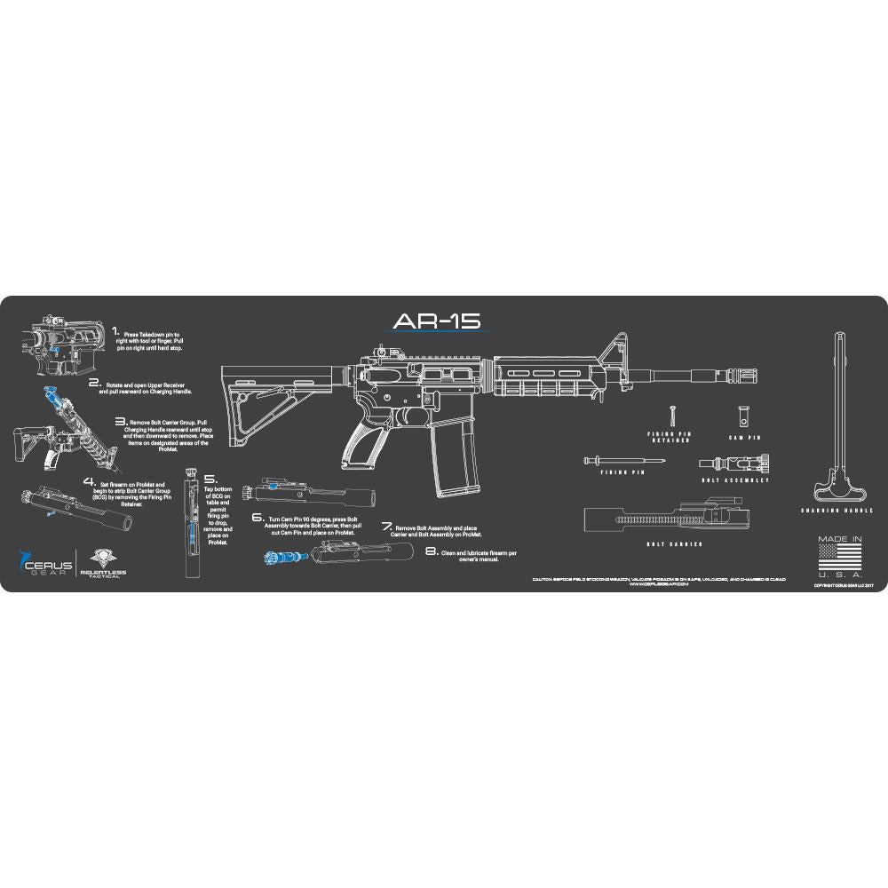 Relentless Tactical Rifle Cleaning Mat - Instructional - AR - 15 - Made in the USA - Angler's Pro Tackle & Outdoors