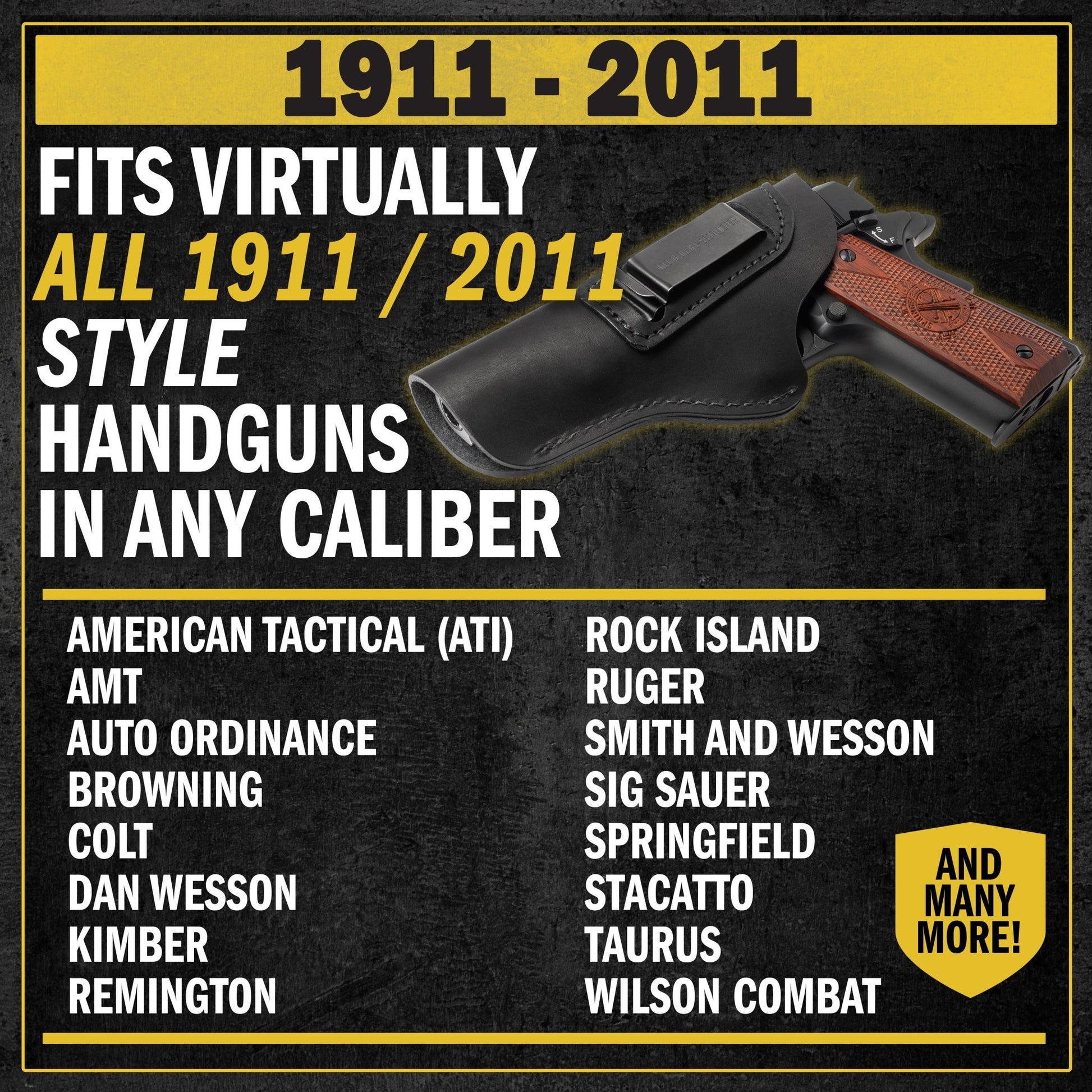 Relentless Tactical The Defender Leather IWB Holster - Fits All 1911 Style Handguns - Lifetime Warranty - Made in USA - Angler's Pro Tackle & Outdoors