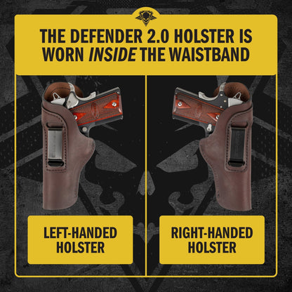 Relentless Tactical The Defender Leather IWB Holster - Fits All 1911 Style Handguns - Lifetime Warranty - Made in USA - Angler's Pro Tackle & Outdoors