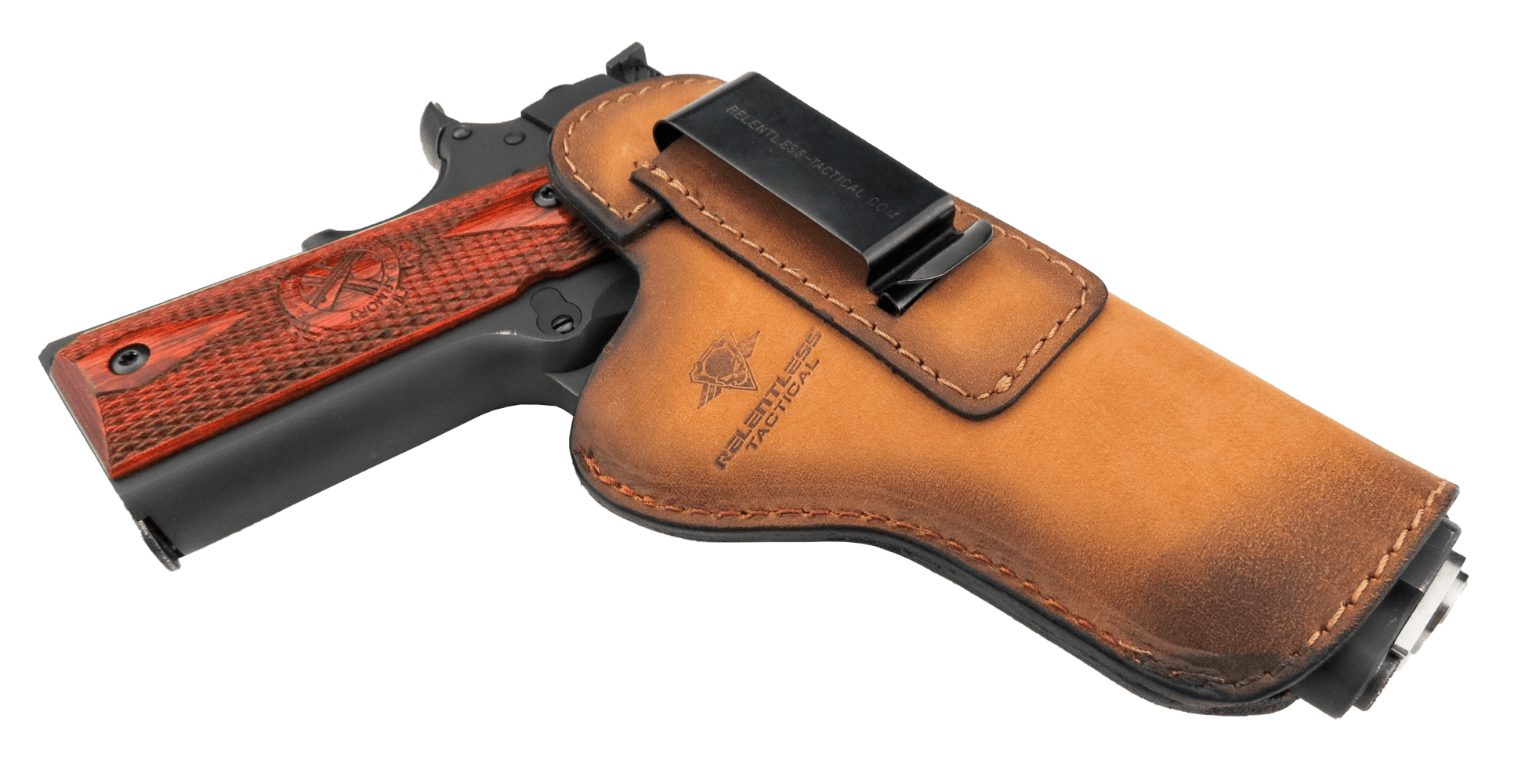 Relentless Tactical The Defender Leather IWB Holster - Fits All 1911 Style Handguns - Lifetime Warranty - Made in USA - Angler's Pro Tackle & Outdoors