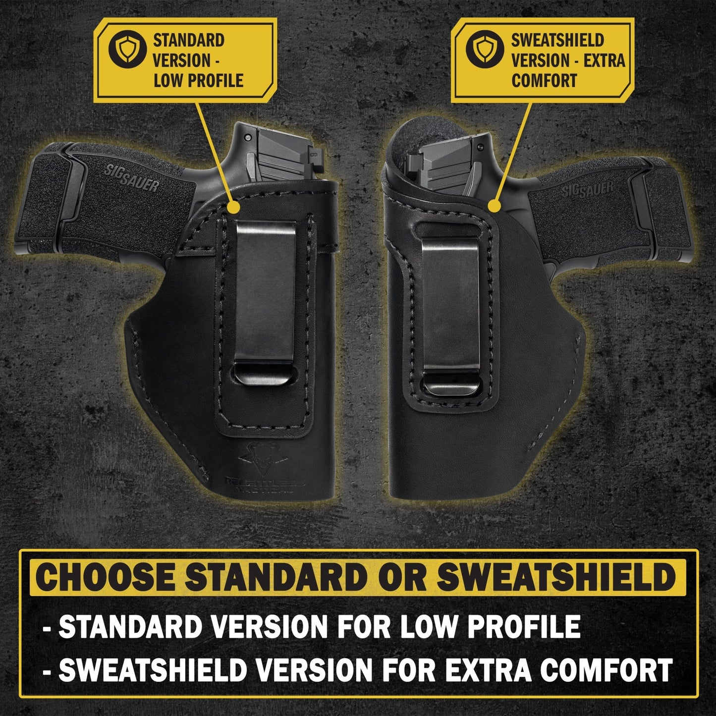 Relentless Tactical The Defender Leather IWB Holster | Fits Glock 42 | P365 | Hellcat | Lifetime Warranty | Made in USA - Angler's Pro Tackle & Outdoors