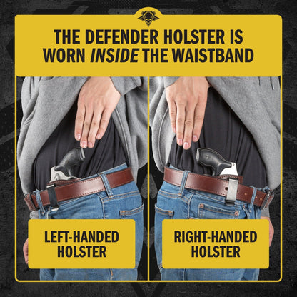 Relentless Tactical The Defender Leather IWB Holster - Fits Snub Nose Style Revolver - Lifetime Warranty - Made in USA - Angler's Pro Tackle & Outdoors