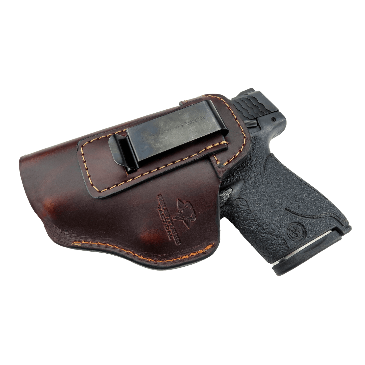 Relentless Tactical The Defender Leather IWB Holster - S&W Shield/Glock/XD Handguns - Lifetime Warranty - Made in USA - Angler's Pro Tackle & Outdoors
