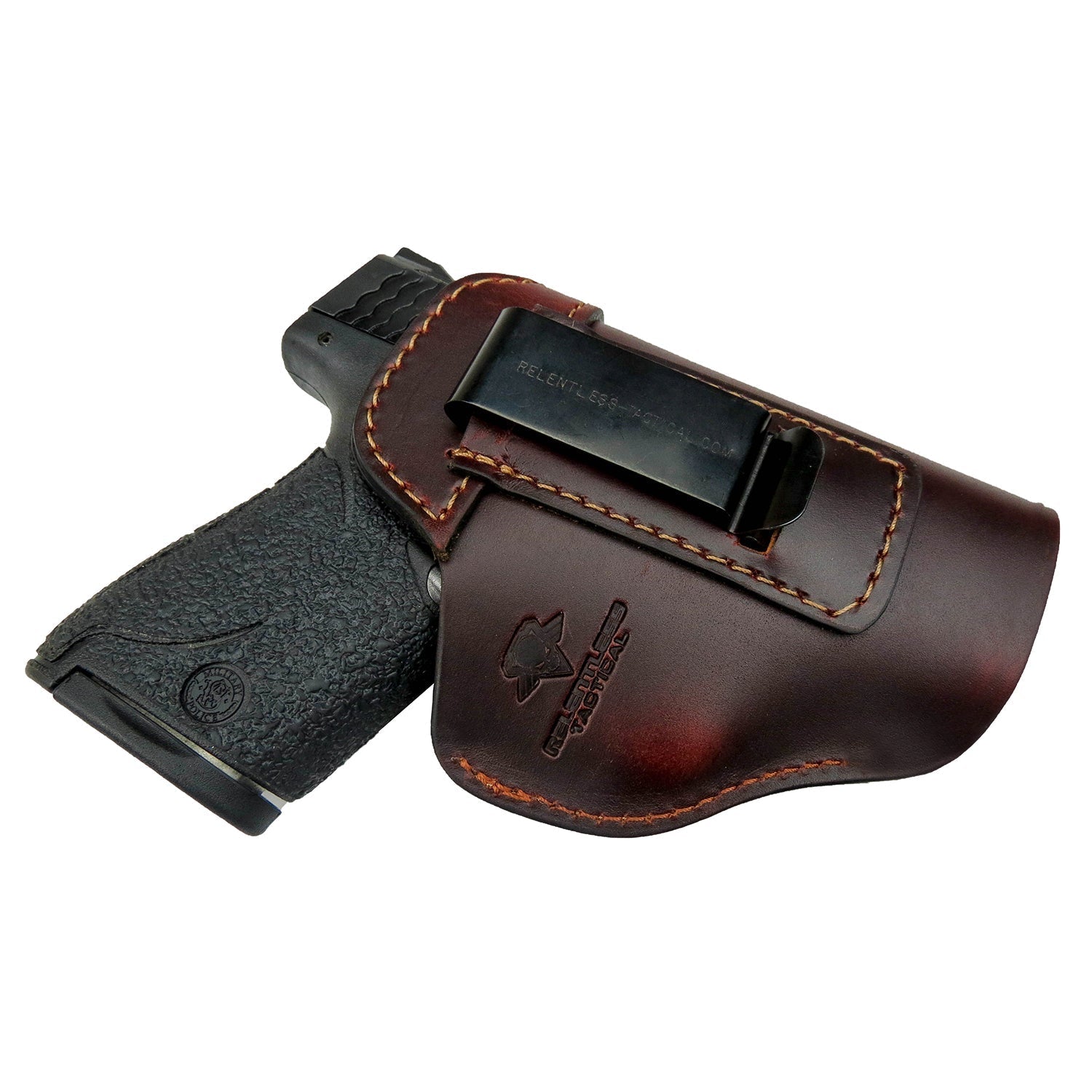 Relentless Tactical The Defender Leather IWB Holster - S&W Shield/Glock/XD Handguns - Lifetime Warranty - Made in USA - Angler's Pro Tackle & Outdoors