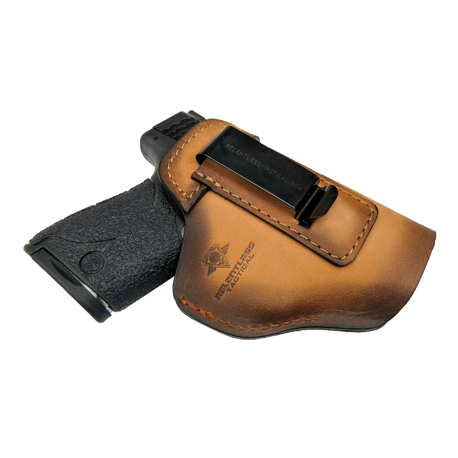 Relentless Tactical The Defender Leather IWB Holster - S&W Shield/Glock/XD Handguns - Lifetime Warranty - Made in USA - Angler's Pro Tackle & Outdoors