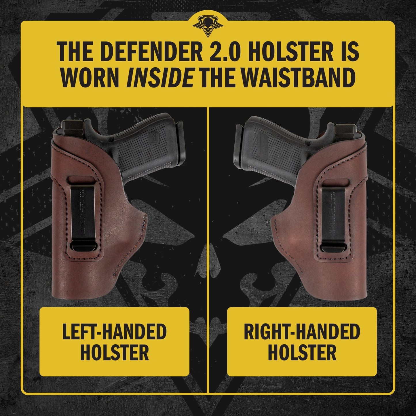 Relentless Tactical The Defender Leather IWB Holster - S&W Shield/Glock/XD Handguns - Lifetime Warranty - Made in USA - Angler's Pro Tackle & Outdoors
