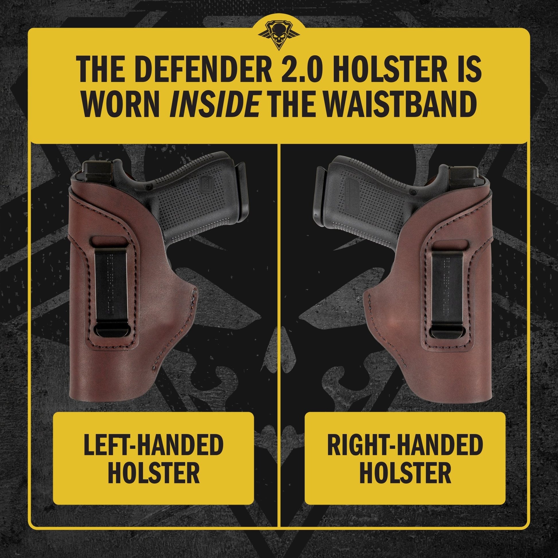 Relentless Tactical The Defender Leather IWB Holster - S&W Shield/Glock/XD Handguns - Lifetime Warranty - Made in USA - Angler's Pro Tackle & Outdoors