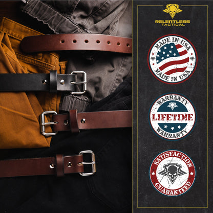 Relentless Tactical The Guardian Gun Belt - Made in USA - Lifetime Warranty - 14 oz Leather - Angler's Pro Tackle & Outdoors
