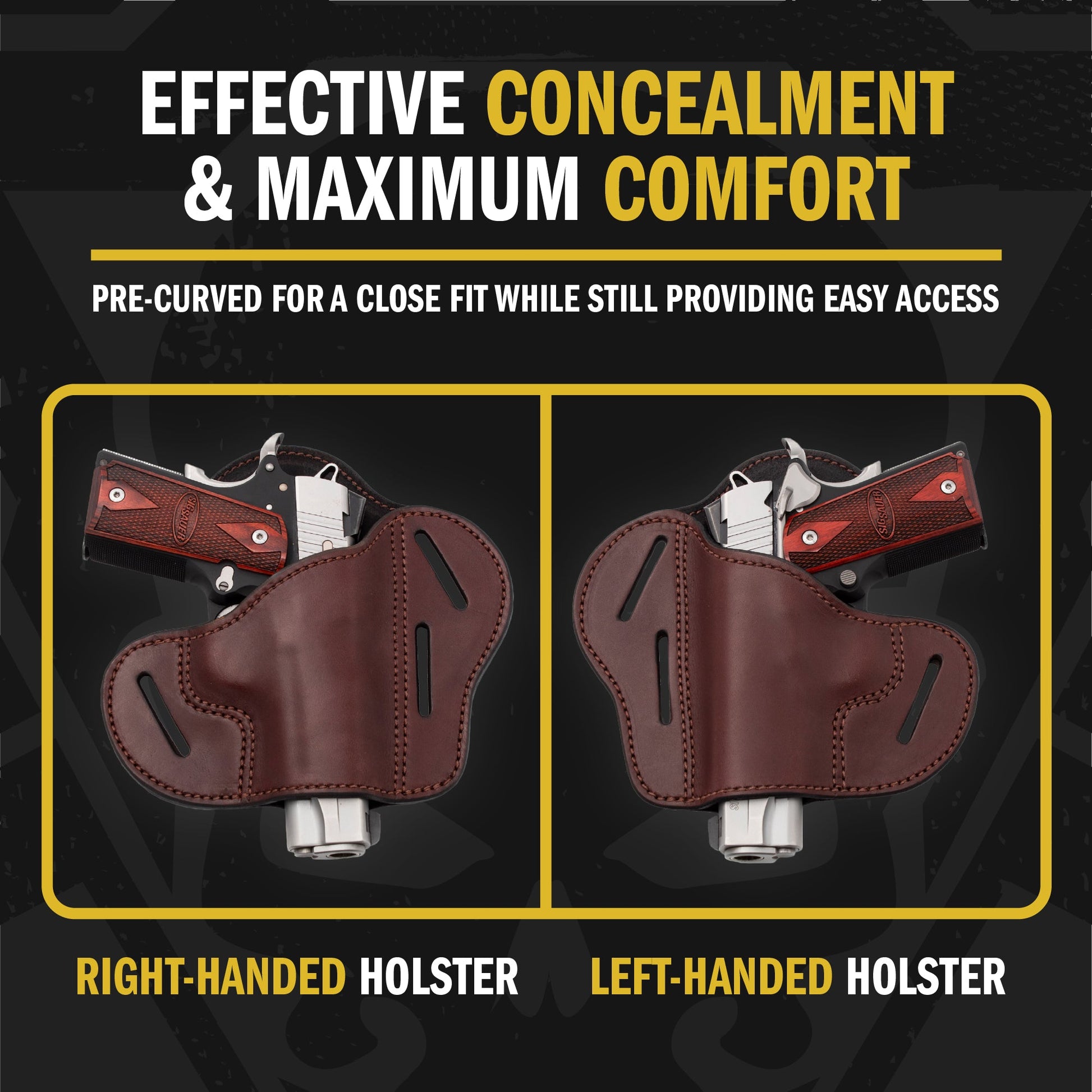 Relentless Tactical The Ultimate Leather Gun Holster | 3 Slot Pancake Style Belt Holster | Handmade in the USA! | Fits all 1911 Style Handguns - Angler's Pro Tackle & Outdoors