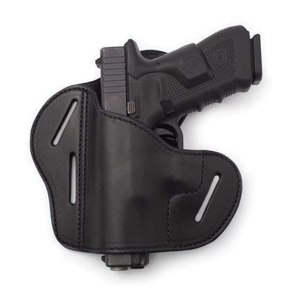 Relentless Tactical The Ultimate Leather Gun Holster | 3 Slot Pancake Style Belt Holster | Handmade in the USA! | Fits S&W Shield/Glock/XD - Lifetime Warranty