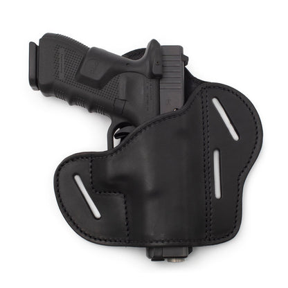 Relentless Tactical The Ultimate Leather Gun Holster | 3 Slot Pancake Style Belt Holster | Handmade in the USA! | Fits S&W Shield/Glock/XD - Lifetime Warranty