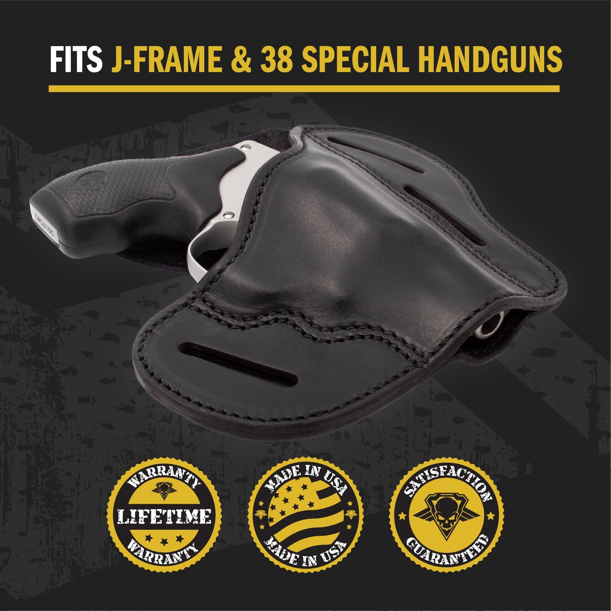 Relentless Tactical The Ultimate Leather Gun Holster | 3 Slot Pancake Style Belt Holster | Handmade in the USA! | J - Frame & 38 special - Lifetime Warranty - Angler's Pro Tackle & Outdoors
