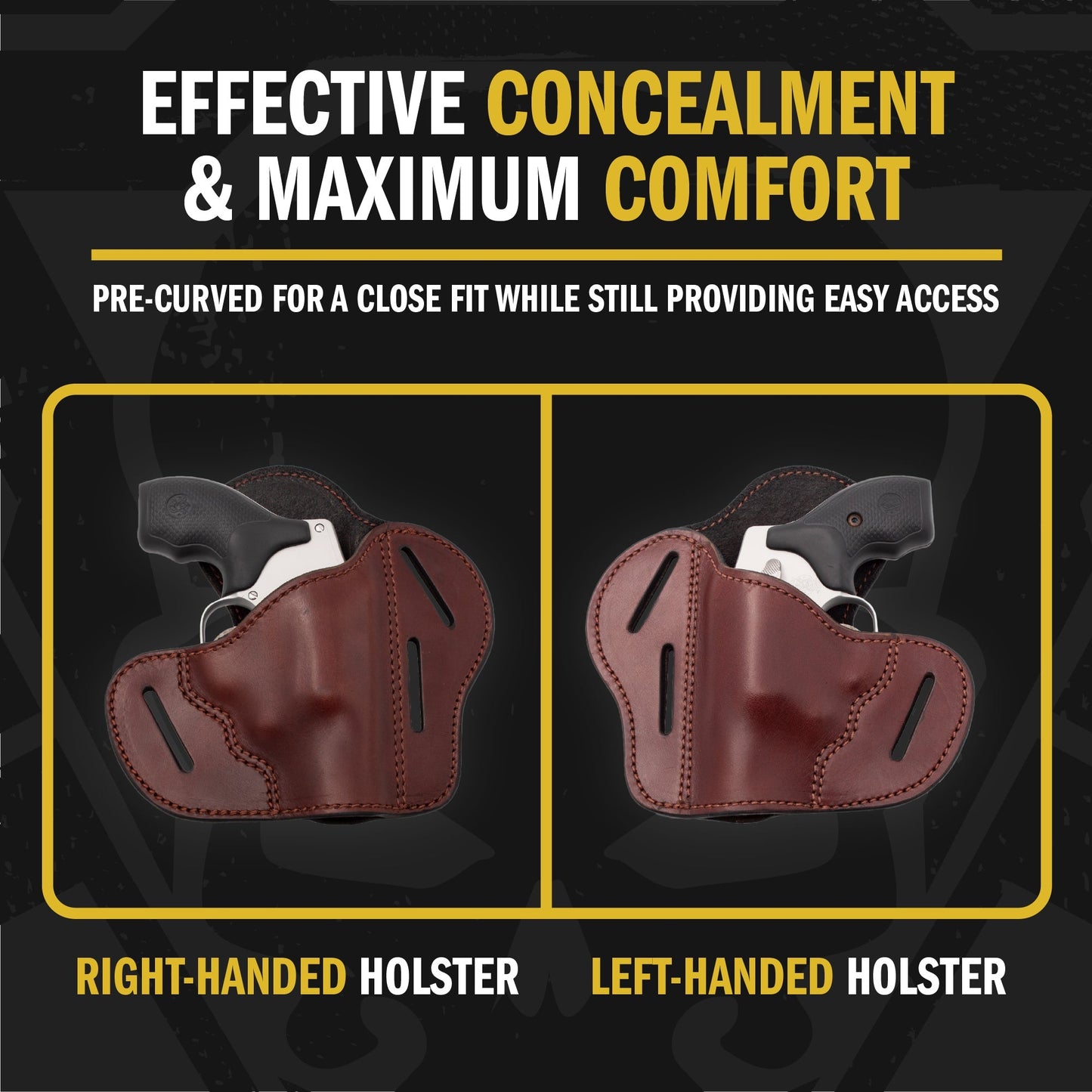 Relentless Tactical The Ultimate Leather Gun Holster | 3 Slot Pancake Style Belt Holster | Handmade in the USA! | J - Frame & 38 special - Lifetime Warranty - Angler's Pro Tackle & Outdoors