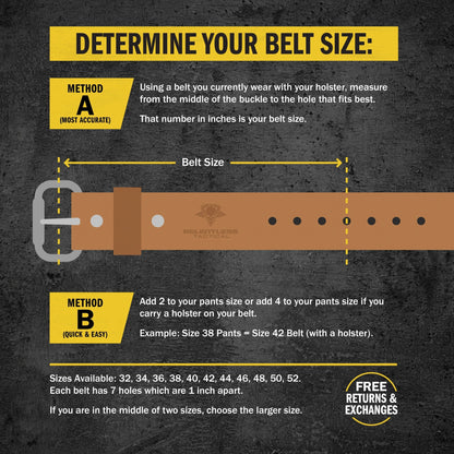 Relentless Tactical The Ultimate Steel Core Leather Gun Belt | Made in USA | 1 1/4" Steel Reinforced Heavy Duty Concealed Carry Belt | Full Grain Leather CCW Gun Belt For Men | 1.25 inch Gun Belts for Men - Angler's Pro Tackle & Outdoors