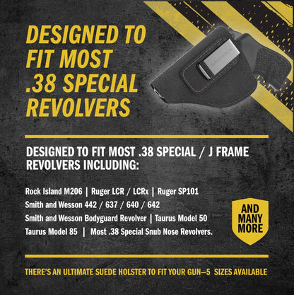 Relentless Tactical The Ultimate Suede Leather IWB Holster - J Frame / 38 Special - Lifetime Warranty - Made in USA - Angler's Pro Tackle & Outdoors