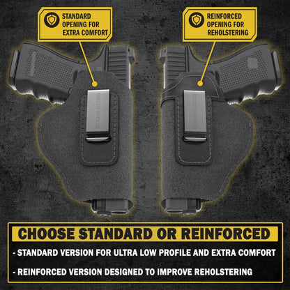 Relentless Tactical The Ultimate Suede Leather IWB Holster Large Size | Fits S&W Shield/Glock/XD - Lifetime Warranty - Made in USA - Angler's Pro Tackle & Outdoors