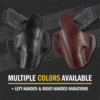 Relentless Tactical Ultimate Leather Holster 2 Slot OWB | Made in USA | Lifetime Warranty | For GLOCK 17 19 22 26 32 33 / S&W M&P Shield / Springfield XD & XDS / Plus All Similar Sized Handguns - Angler's Pro Tackle & Outdoors