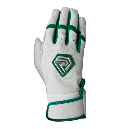 Resilient SFBL Championship Fastpitch Batting gloves - White and Green
