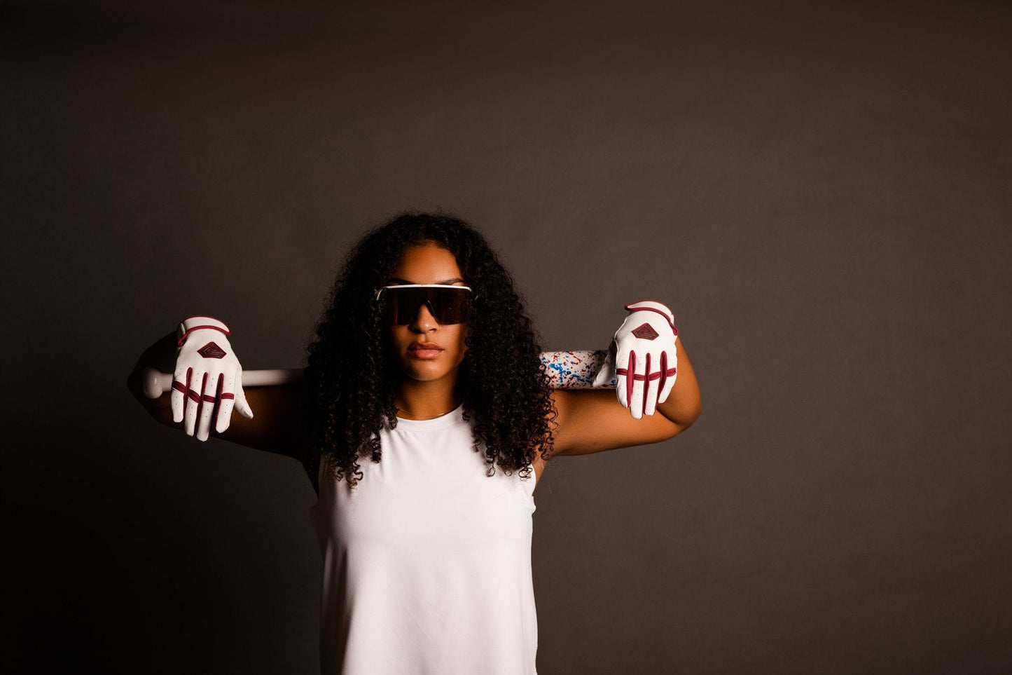 Resilient SFBL Championship Fastpitch Batting gloves - White and Maroon