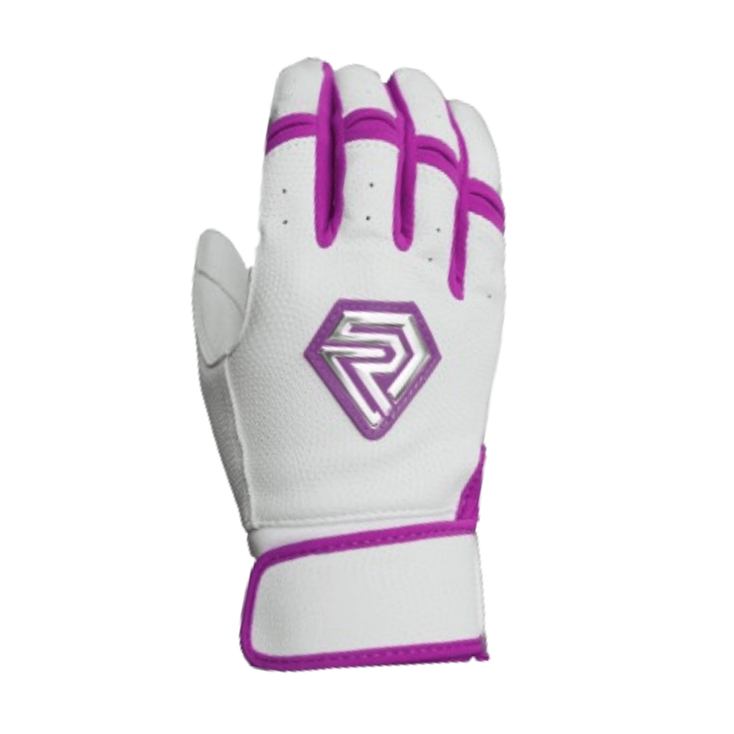 Resilient SFBL Championship Fastpitch Batting gloves - White and Purple