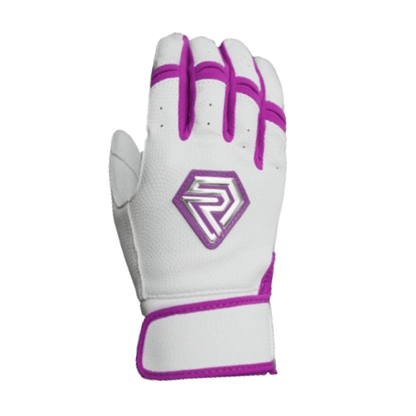 Resilient SFBL Championship Fastpitch Batting gloves - White and Purple