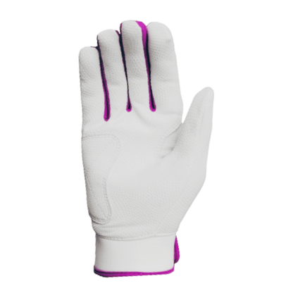 Resilient SFBL Championship Fastpitch Batting gloves - White and Purple