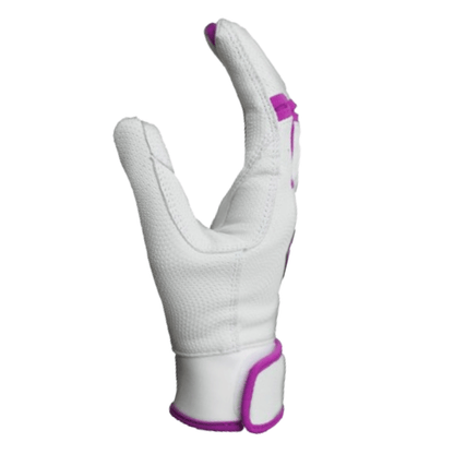 Resilient SFBL Championship Fastpitch Batting gloves - White and Purple