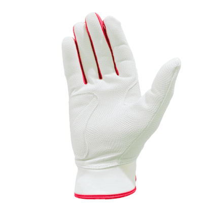 Resilient SFBL Championship Fastpitch Batting gloves - White and Red