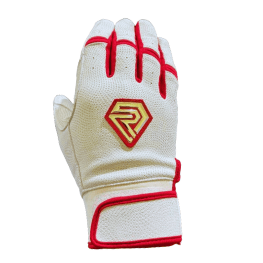 Resilient SFBL Championship Fastpitch Batting gloves - White and Red
