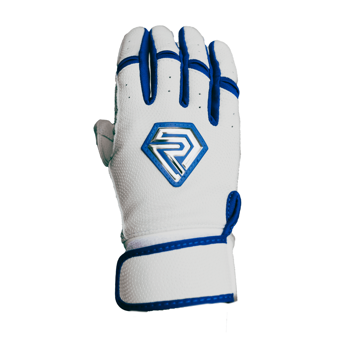 Resilient SFBL Championship Fastpitch Batting gloves - White and Royal Blue