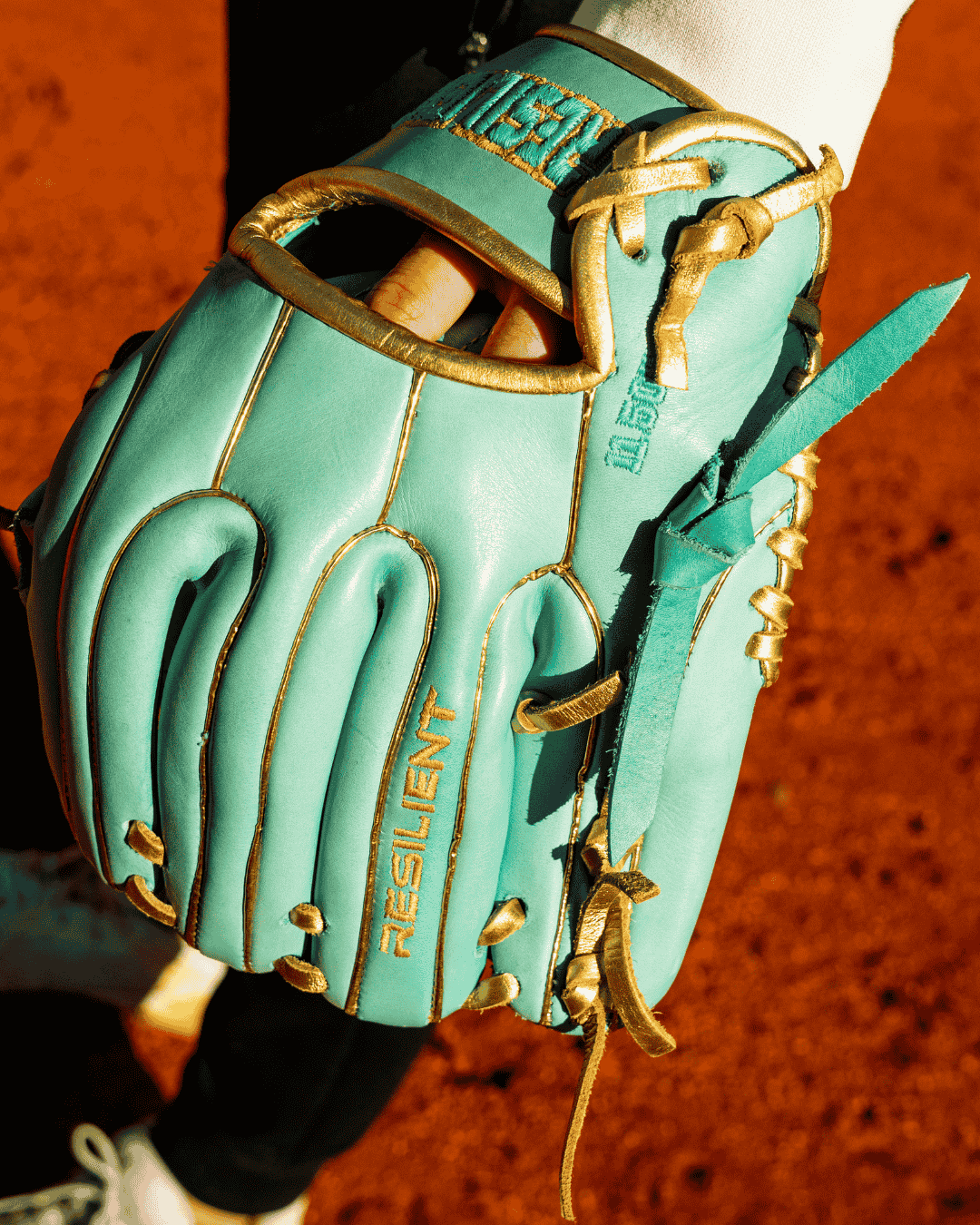 Resilient SFBL Relic MXT Series - Mint & Gold Baseball Glove - Angler's Pro Tackle & Outdoors