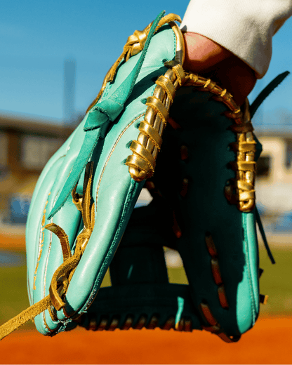 Resilient SFBL Relic MXT Series - Mint & Gold Baseball Glove - Angler's Pro Tackle & Outdoors