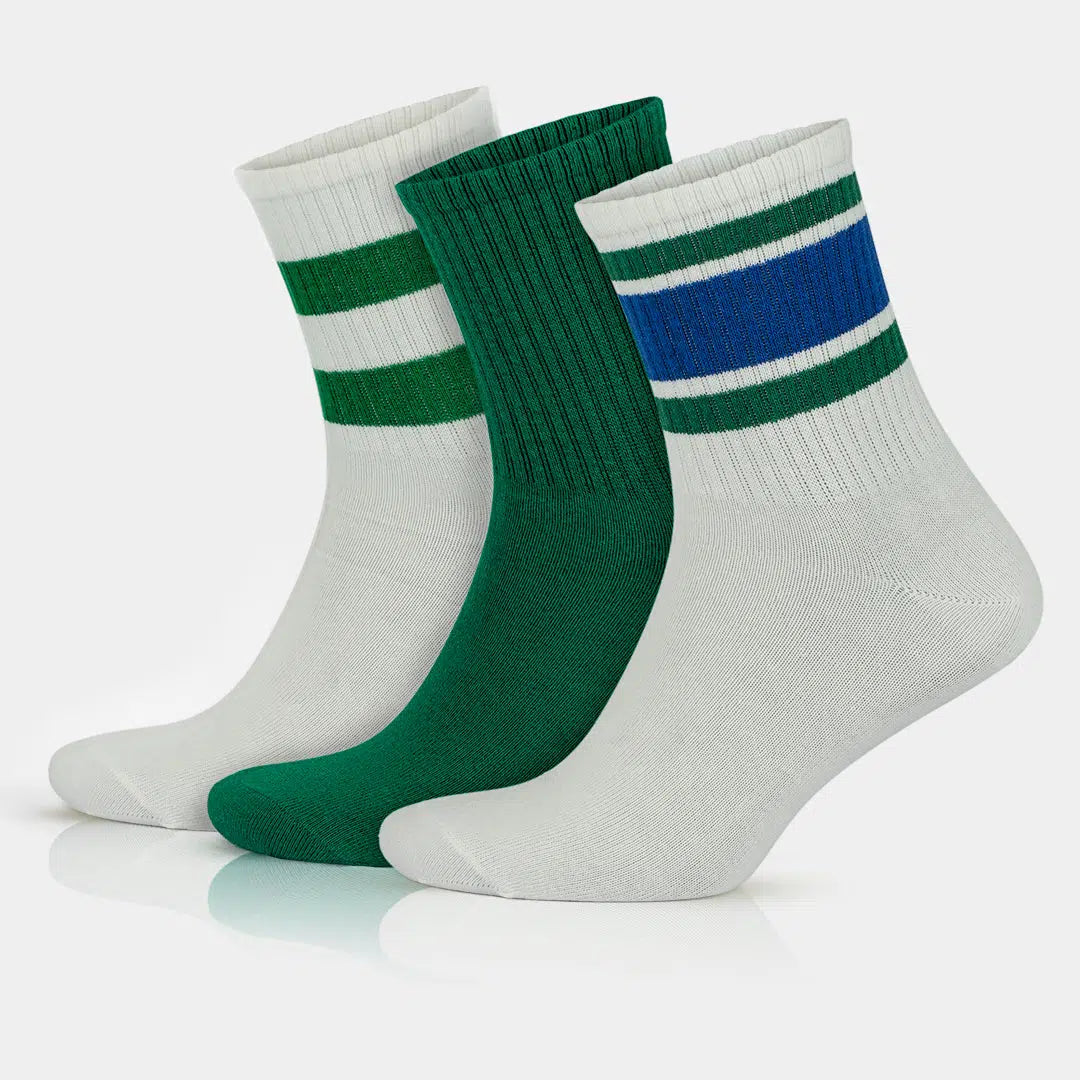 GoWith Men's Cotton Quarter Striped Retro College Socks