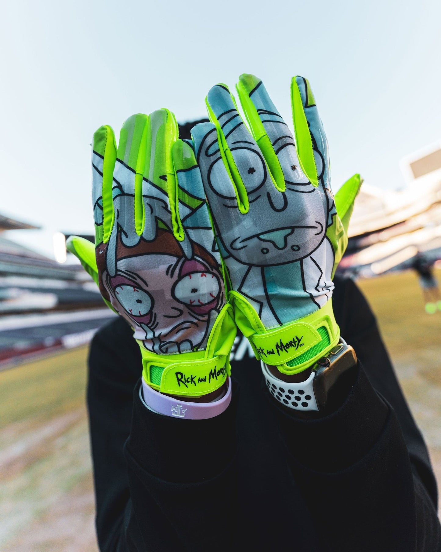 Rick and Morty Football Gloves - VPS1 by Phenom Elite - Angler's Pro Tackle & Outdoors