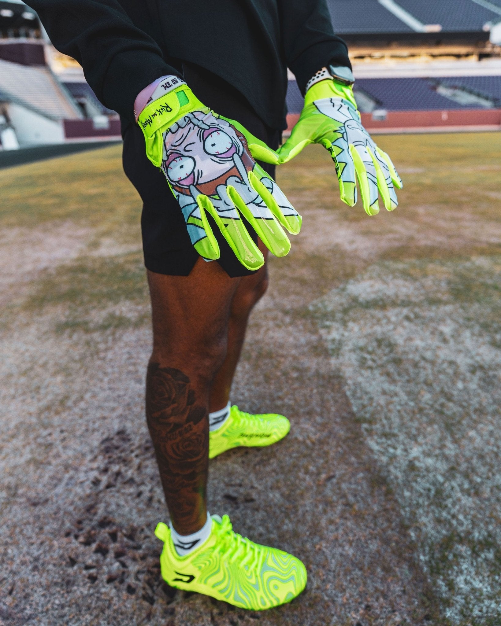 Rick and Morty Football Gloves - VPS1 by Phenom Elite - Angler's Pro Tackle & Outdoors