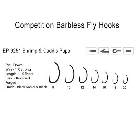 Risen Fly - Barbless Shrimp and Caddis Hook 9251 - Angler's Pro Tackle & Outdoors